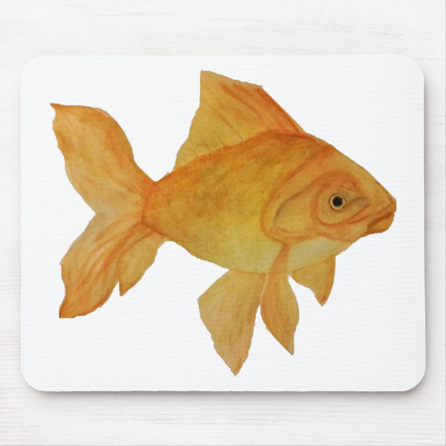 Goldfish Mouse Pad med vattenfärg Musmatta (Framsidan)