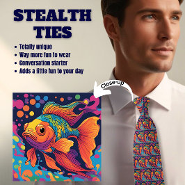 Goldfish Orange and Blue Neck Tie Slips