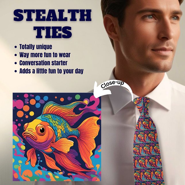 Goldfish Orange and Blue Neck Tie Slips (Skapare uppladdad)