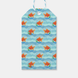 Goldfish Party Gift Tags Presentetikett