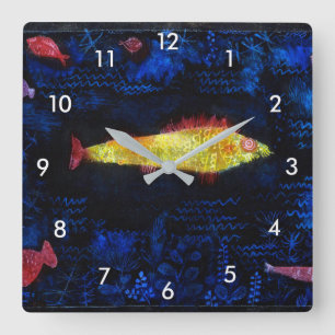 Goldfish Paul Klee Fyrkantig Klocka