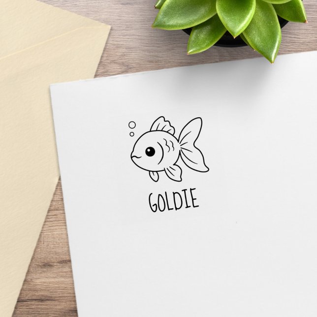 Goldfish Pet Custom Name 1x1 Stämpel (Skapare uppladdad)