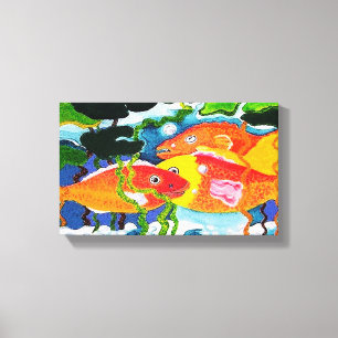 Goldfish pond canvastryck