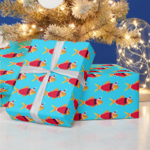 Goldfish Santa Wrapping Papper