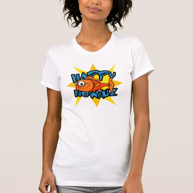 Goldfish Smiling Sol Persian New Year Nowruz Tee (Framsida)
