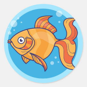 Goldfish Stickers Runt Klistermärke