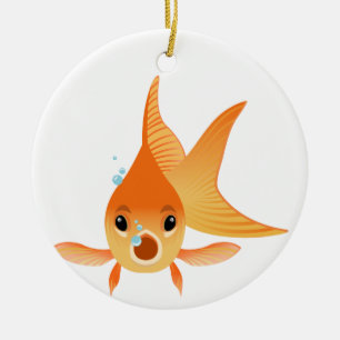 Goldfiskdjur Julgransprydnad Keramik