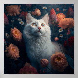 Goldie den turkiska angorakatkatten Poster