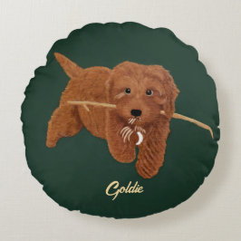 Goldie Doodle Rund Kudde