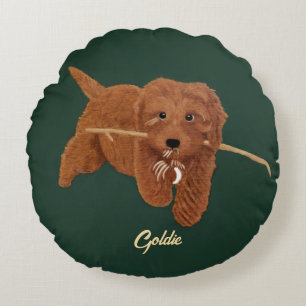 Goldie Doodle Rund Kudde