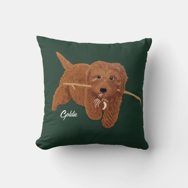 Goldie Doodle Throw Pillow Kudde (Framsida)