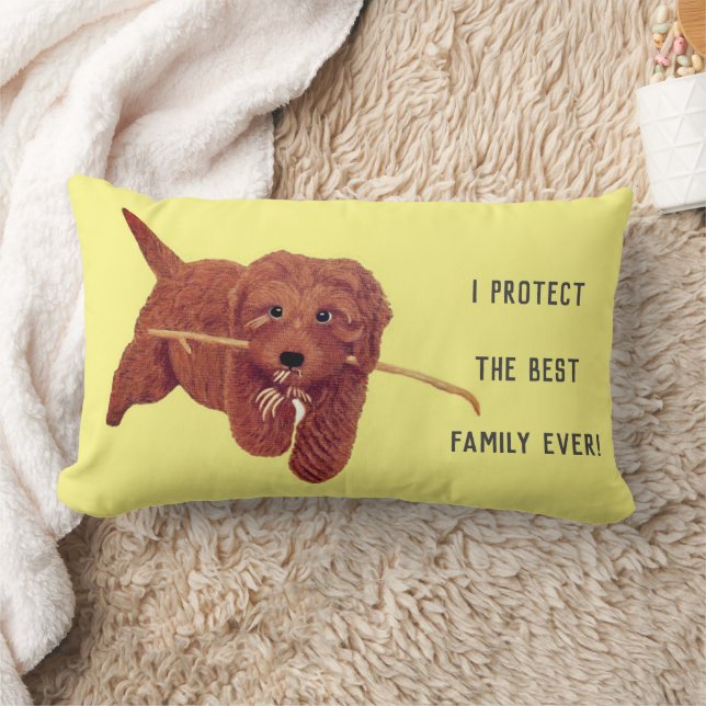 Goldie Golden Doodle Throw Pillow Lumbarkudde (Filt)
