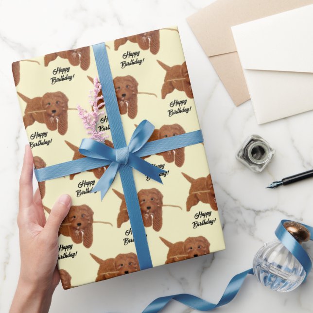 Goldie Golden Doodle Yellow Presentpapper (Gifting)