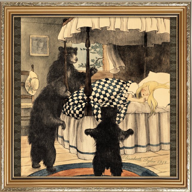 Goldie Locks Three Bears Fairytale Kakelplatta (Skapare uppladdad)
