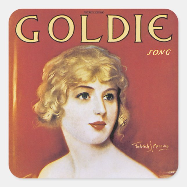 Goldie Sång Fyrkantigt Klistermärke (Framsida)