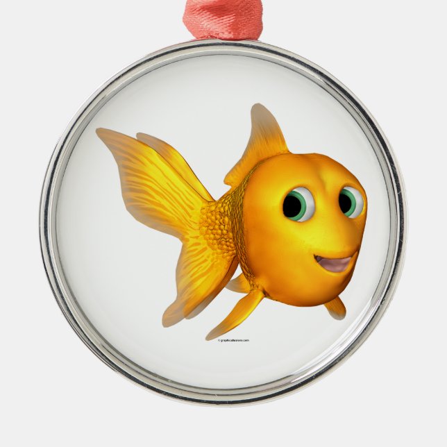 Goldie the Toon Goldfish Julgransprydnad Metall (Framsidan)