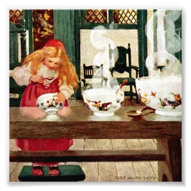 "Goldilocks and the Porridge" av Jessie W Smith Fototryck (Framsidan)