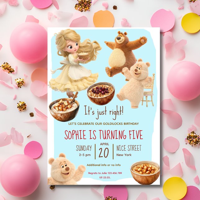 Goldilocks  Birthday Invitation Inbjudningar (Skapare uppladdad)