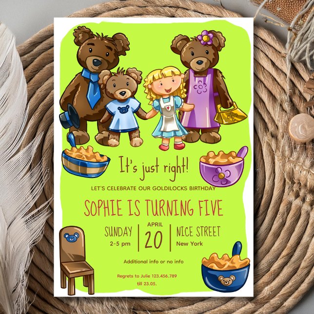 Goldilocks  Birthday Invitation Inbjudningar (Skapare uppladdad)
