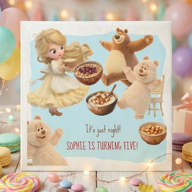 Goldilocks födelsedag  pappersservett (Skapare uppladdad)
