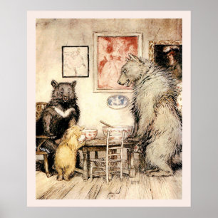 Goldilocks och de tre pärlorna av Arthur Rackham Poster