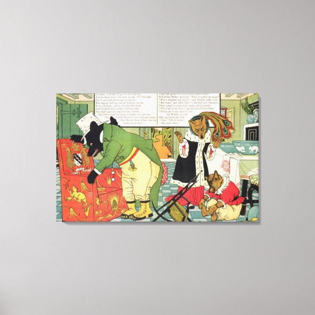 Goldilocks och tre päron canvastryck (Framsida)