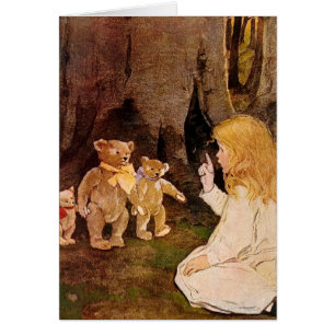 Goldilocks och tre päron hälsningskort