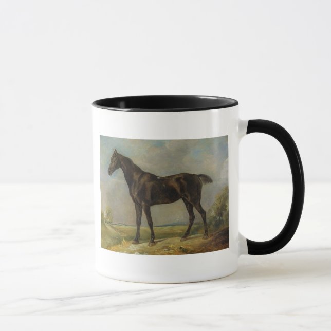 Golding konstapel svart Ridning-Häst, c.1805-10 Mugg (Höger)