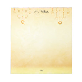 Goldish Elegant Teacher Notepad Anteckningsblock