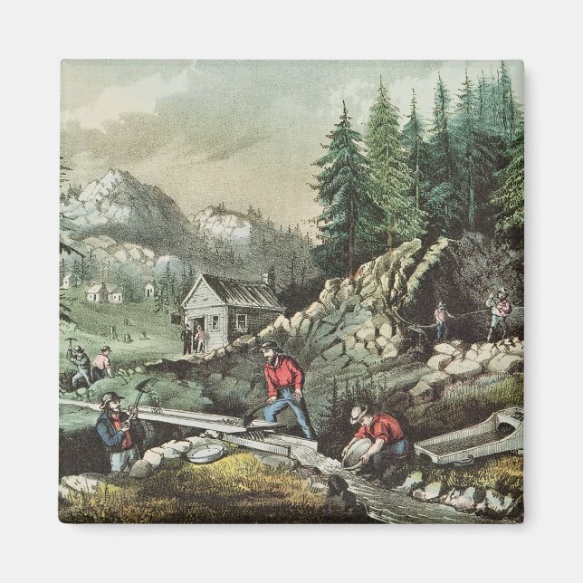 Goldmining i Kalifornien, 1871 Magnet (Framsidan)