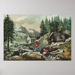 Goldmining i Kalifornien, 1871 Poster
