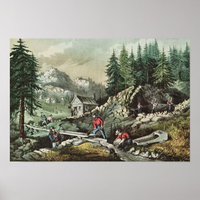 Goldmining i Kalifornien, 1871 Poster (Framsidan)