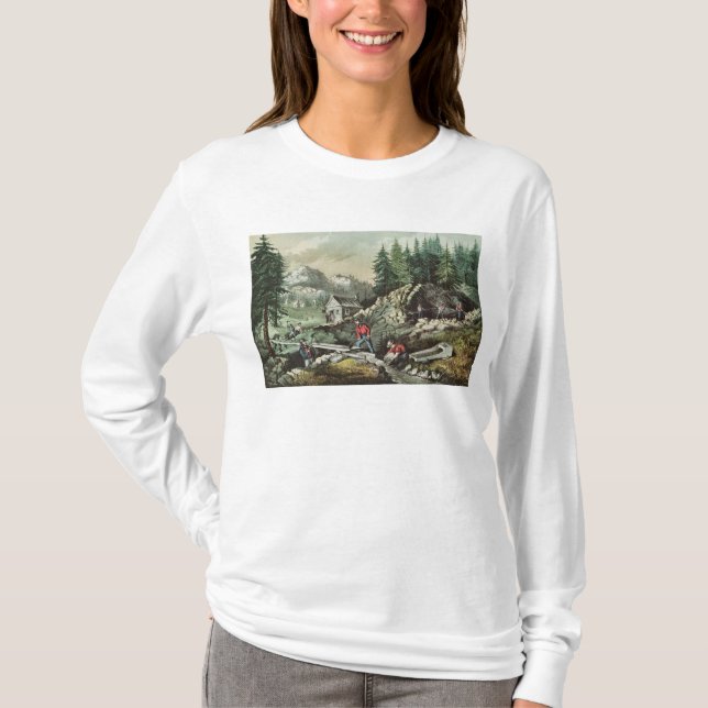 Goldmining i Kalifornien, 1871 Tee Shirt (Framsida)