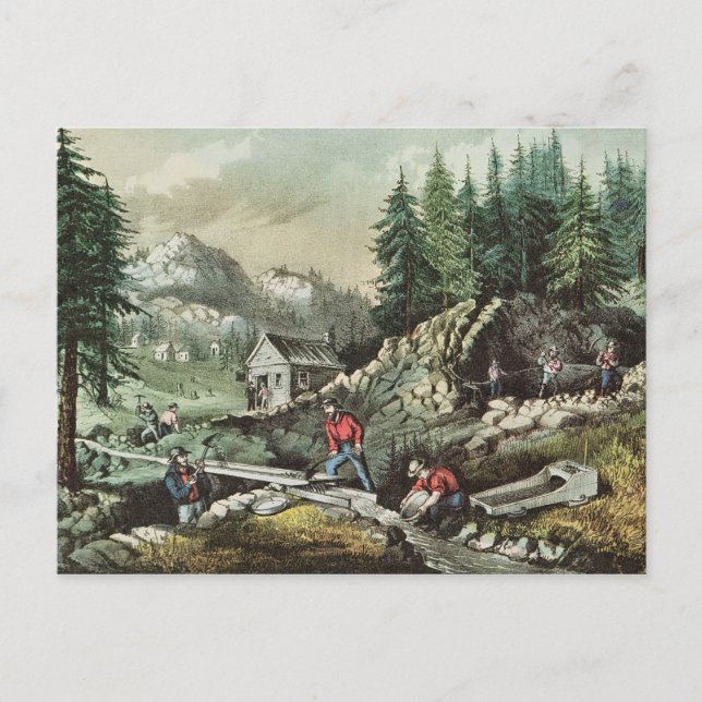 Goldmining i Kalifornien, 1871 Vykort (Framsida)