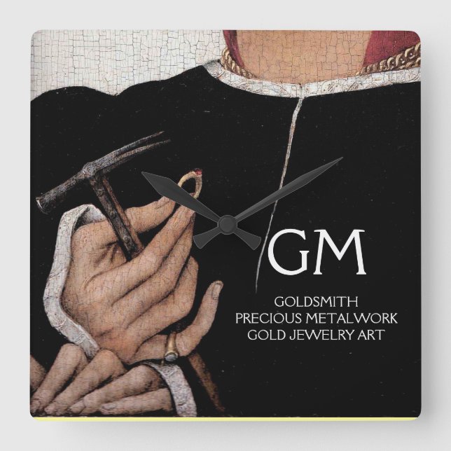 GOLDSMITH,PRECIOUS METALWORKER,GULD JEWELRY ART FYRKANTIG KLOCKA (Framsida)