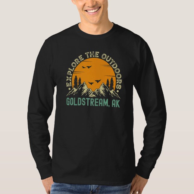 Goldstream Alaska  Explore The Outdoors T Shirt (Framsida)