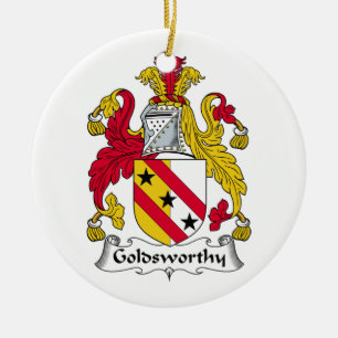 Goldsworthy familjvapensköld julgransprydnad keramik