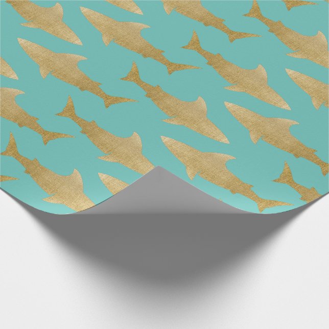 Goldtone Shark Wrapping Papper Presentpapper (Hörn)