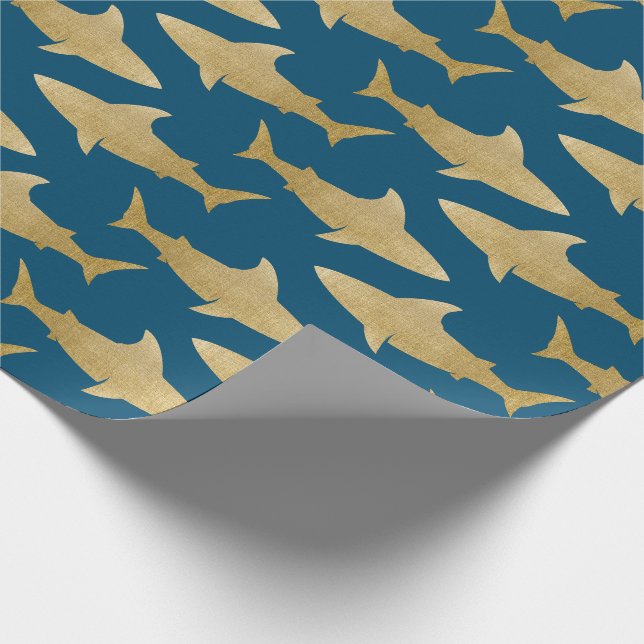 Goldtone Shark Wrapping Papper Presentpapper (Hörn)
