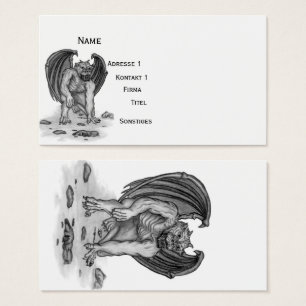 Golem Gargoyle , Black and White-design Visitkort
