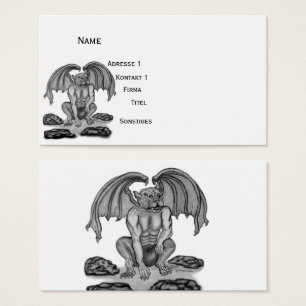Golem Gargoyle , Black and White-design Visitkort