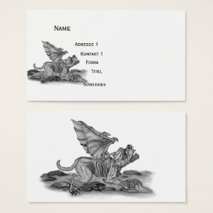Golem Gargoyle , Black and White-design Visitkort