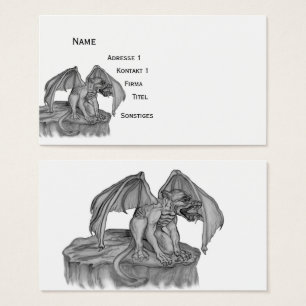 Golem Gargoyle , Black and White-design Visitkort