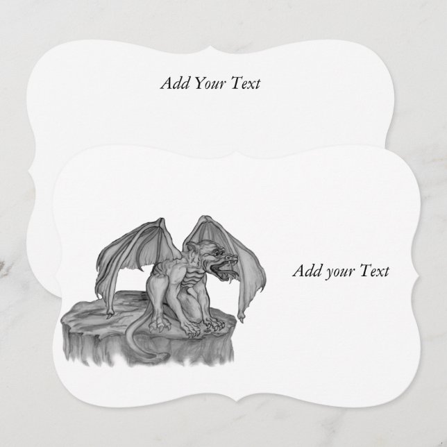 Golem Gargoyle Inbjudningar (Fram/baksida)