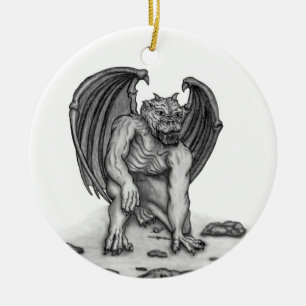 Golem Gargoyle Julgransprydnad Keramik