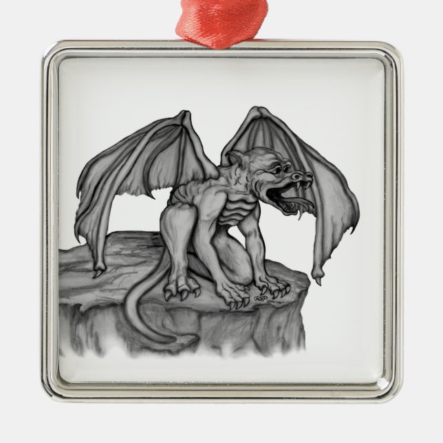 Golem Gargoyle Julgransprydnad Metall (Framsidan)