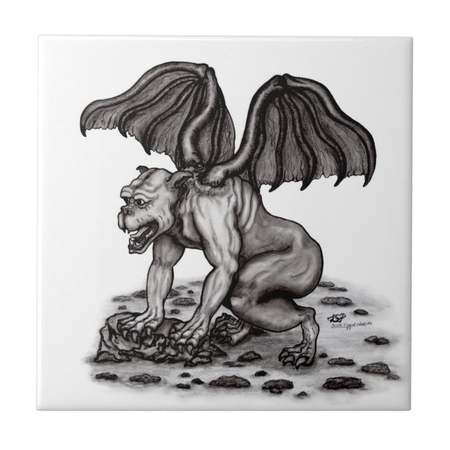 Golem Gargoyle Kakelplatta (Framsidan)