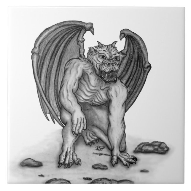 Golem Gargoyle Kakelplatta (Framsidan)