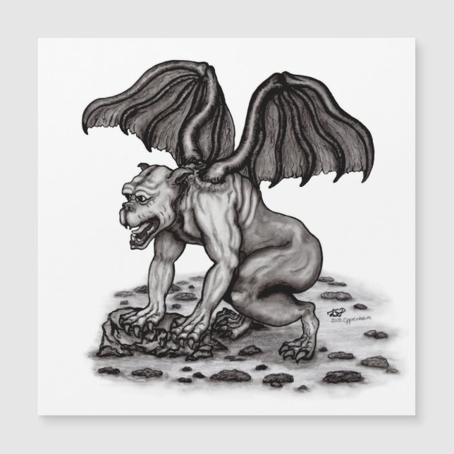 Golem Gargoyle-magnetkort (Framsida)