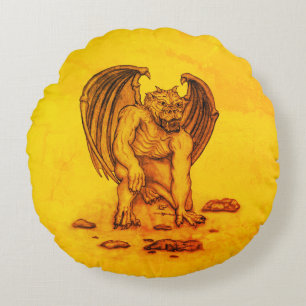 Golem Gargoyle Rund Kudde